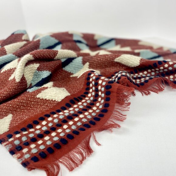 Oversized Madewell Long SouthWestern Chunky Soft Wool Shawl Blanket - Picture 3 of 11